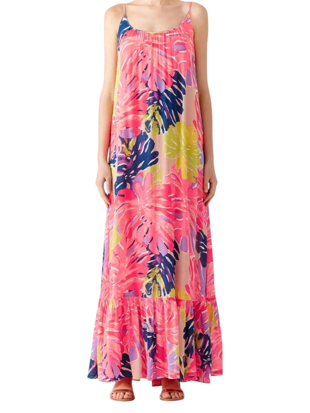 Lilly Pulitzer Pink, Navy & Beige Floral Slip Dress